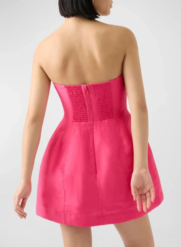 Paneled Strapless Mini Dress