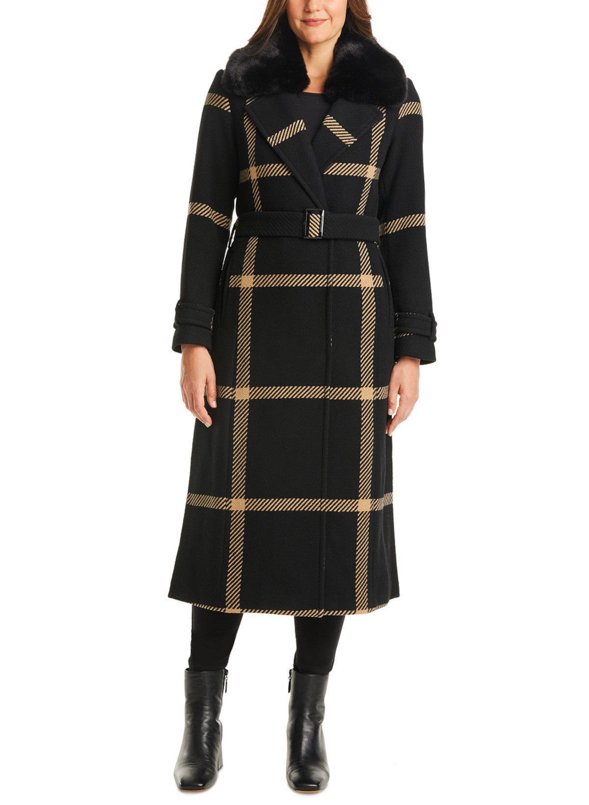 Plaid Maxi Wrap Coat